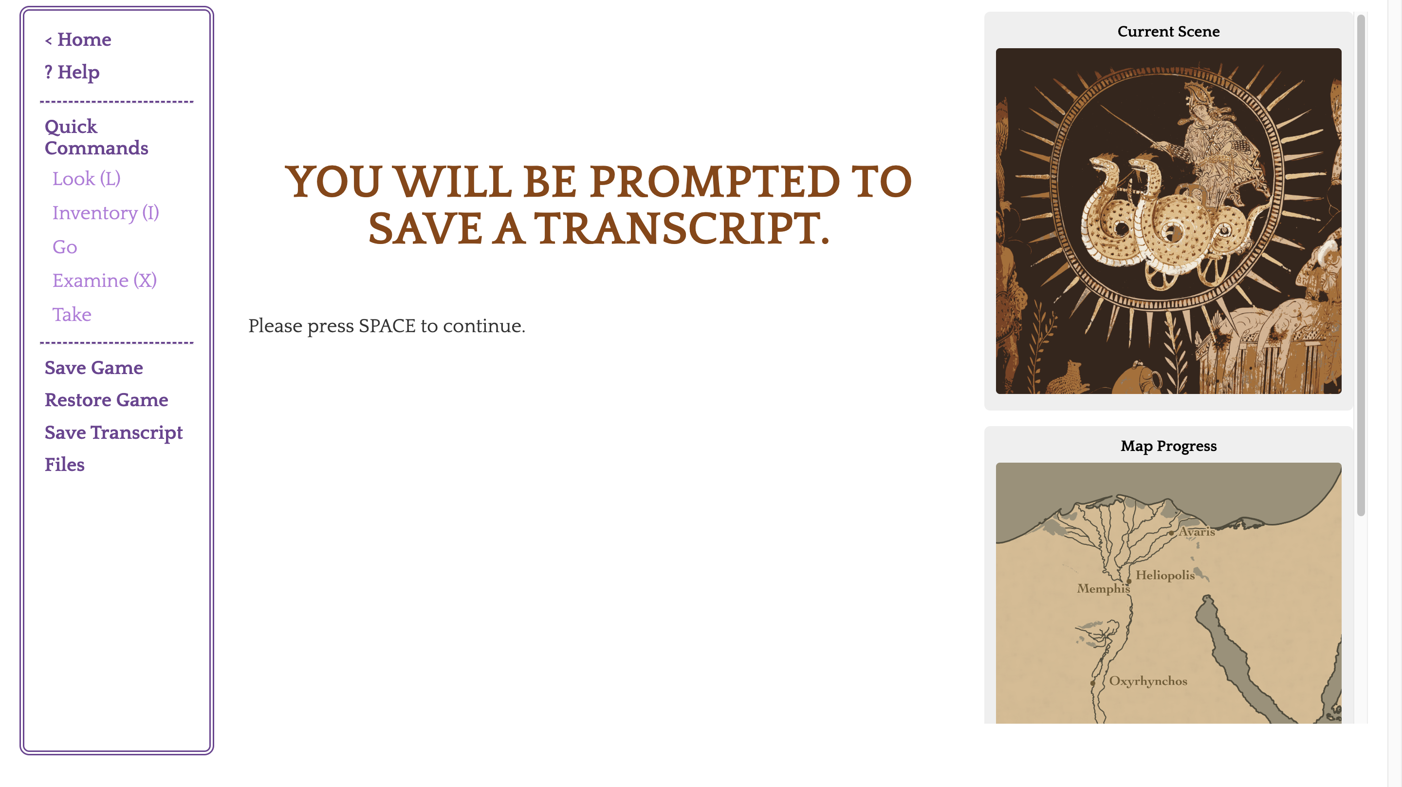 Prompt to save a transcript