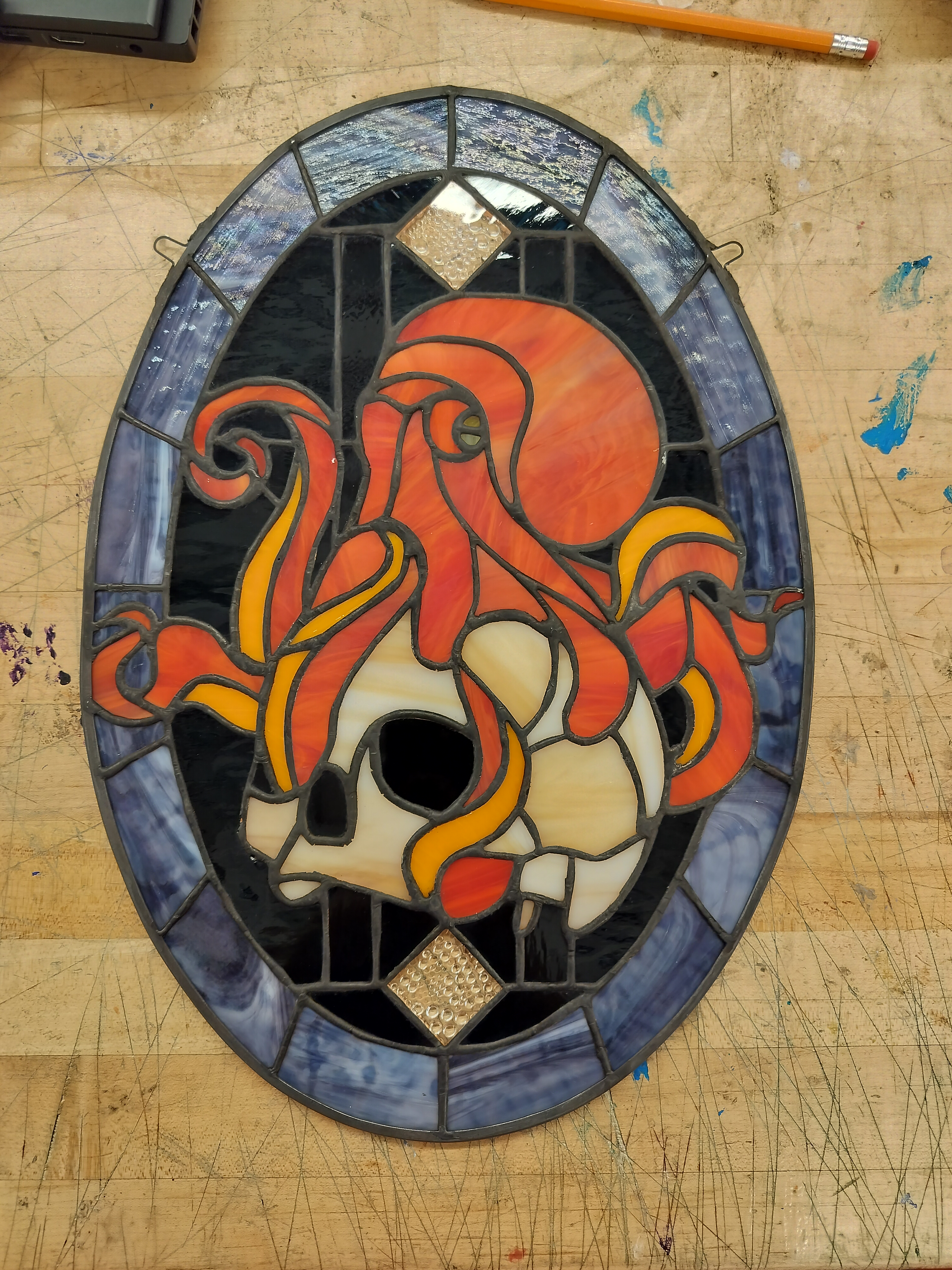 Lead with patina