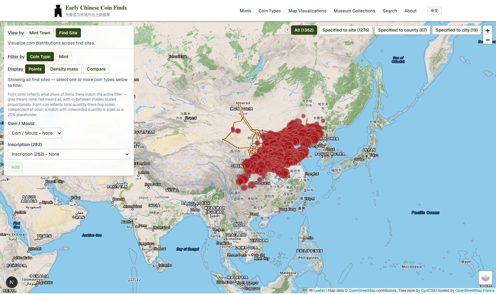 Map visualization — 13 viz find site points